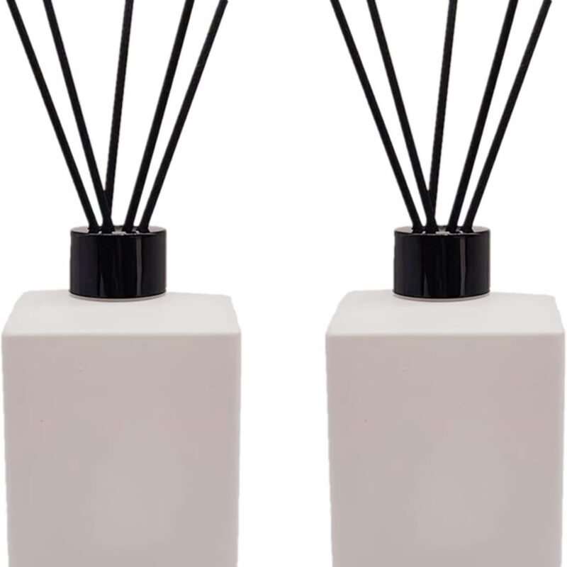 2-Pack 200ml Reed Glass Diffuser Set, Essential Oil Containers, Reusable